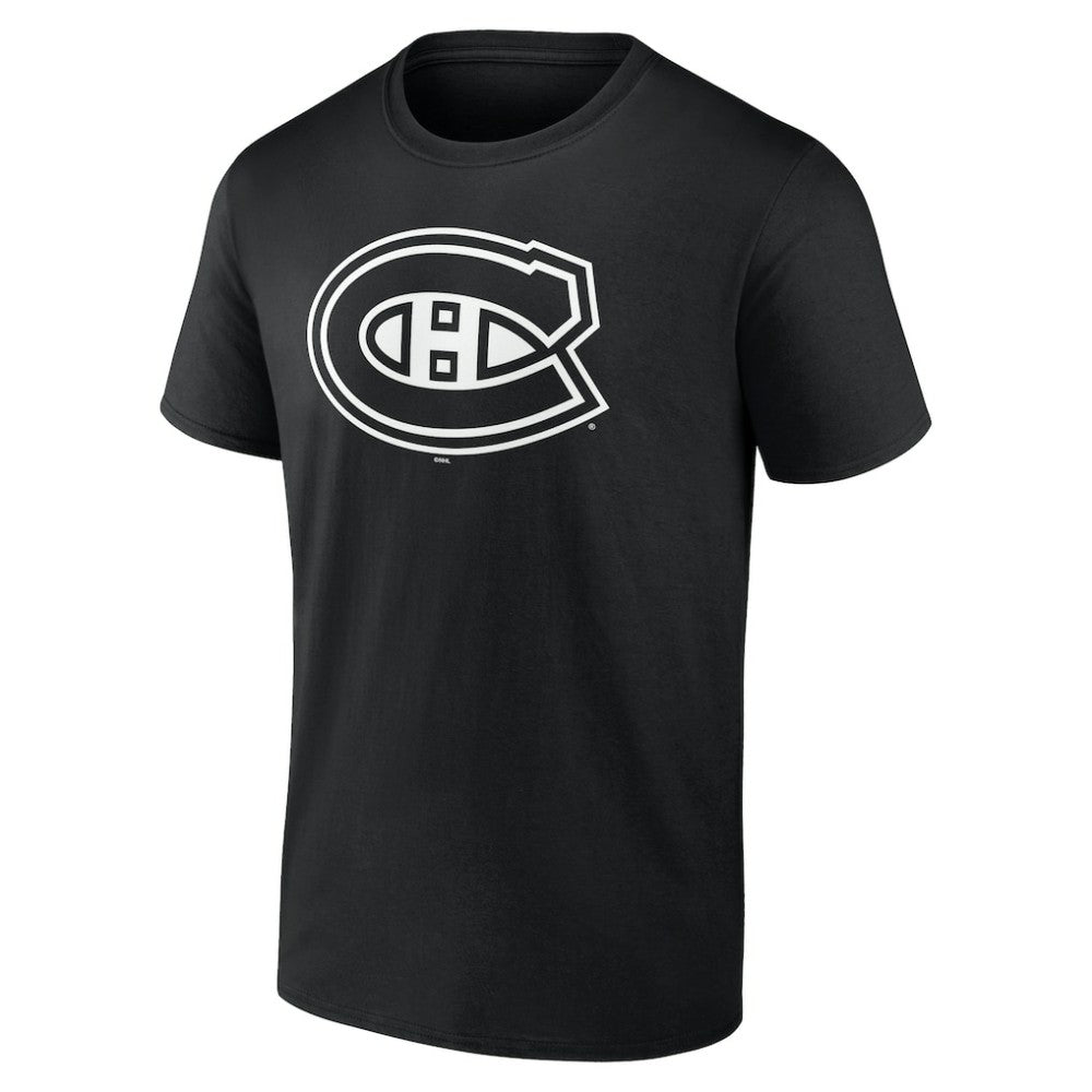 NHL Black Montreal Canadiens Personalized Name & Number Monochrome T-Shirt
