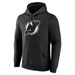 NHL Black New Jersey Devils Personalized Name & Number Monochrome Pullover Hoodie