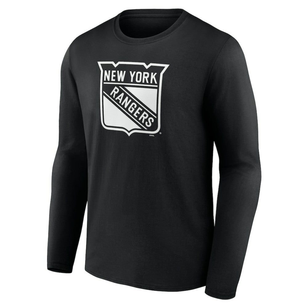 NHL Black New York Rangers Personalized Name & Number Monochrome Long Sleeve T-Shirt