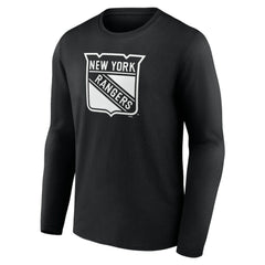 NHL Black New York Rangers Personalized Name & Number Monochrome Long Sleeve T-Shirt