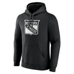 NHL Black New York Rangers Personalized Name & Number Monochrome Pullover Hoodie