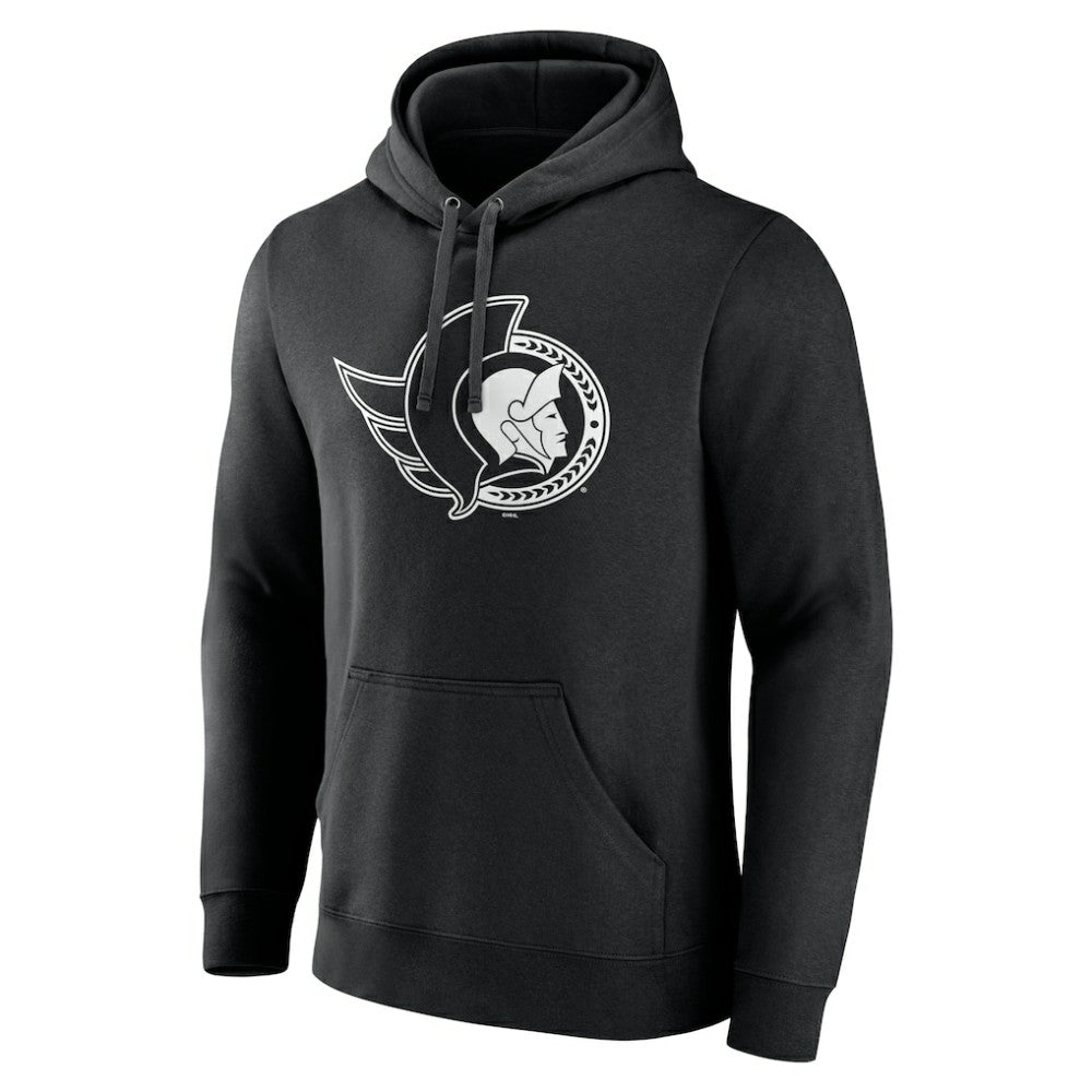 NHL Black Ottawa Senators Personalized Name & Number Monochrome Pullover Hoodie