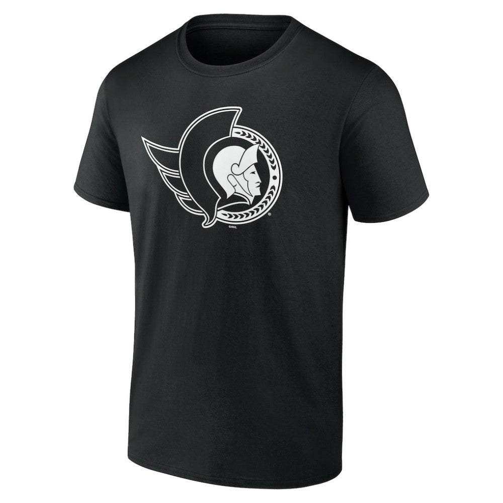 NHL Black Ottawa Senators Personalized Name & Number Monochrome T-Shirt