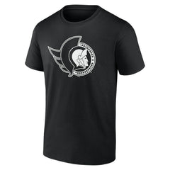 NHL Black Ottawa Senators Personalized Name & Number Monochrome T-Shirt