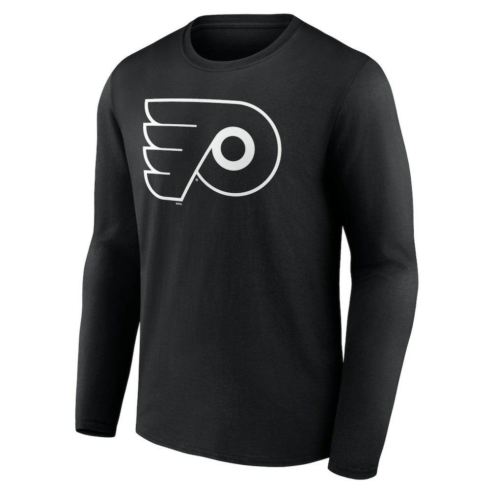 NHL Black Philadelphia Flyers Personalized Name & Number Monochrome Long Sleeve T-Shirt