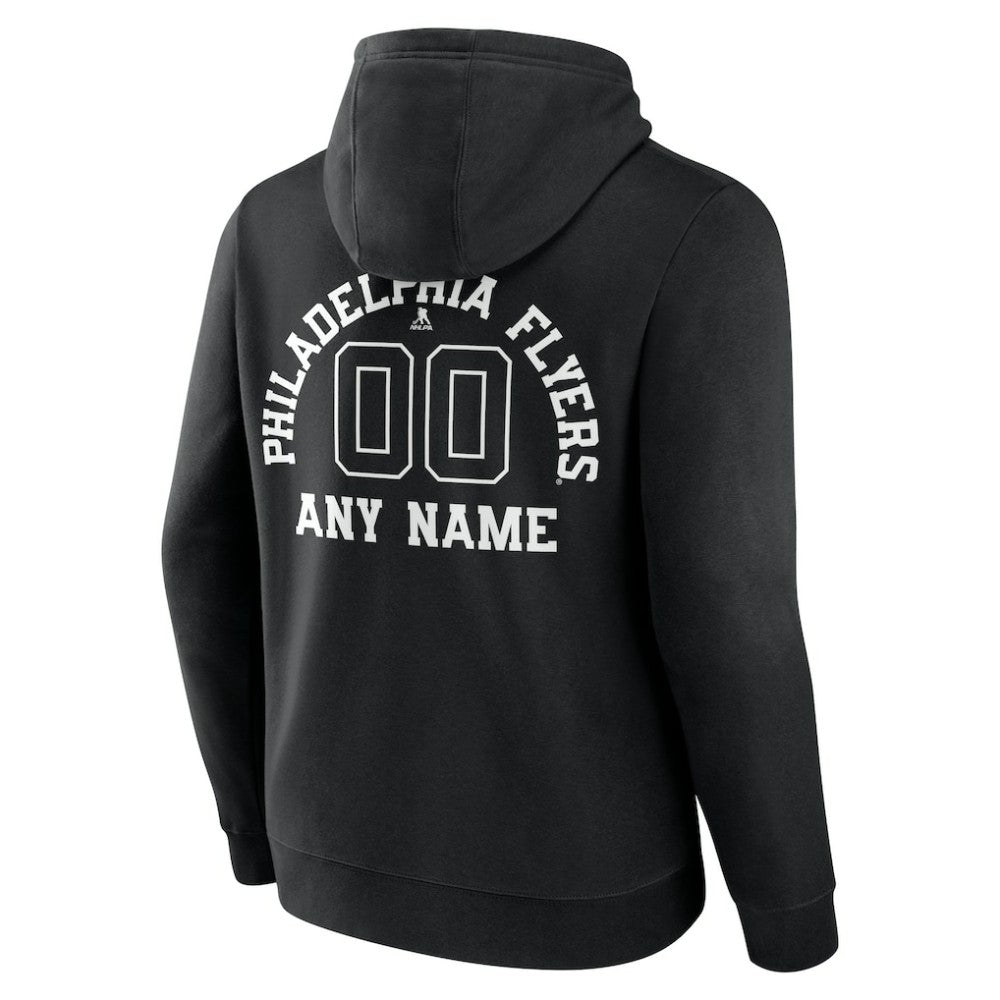 NHL Black Philadelphia Flyers Personalized Name & Number Monochrome Pullover Hoodie