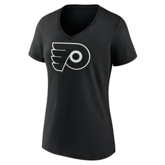 NHL Black Philadelphia Flyers Women's Personalized Name & Number Monochrome V-Neck T-Shirt