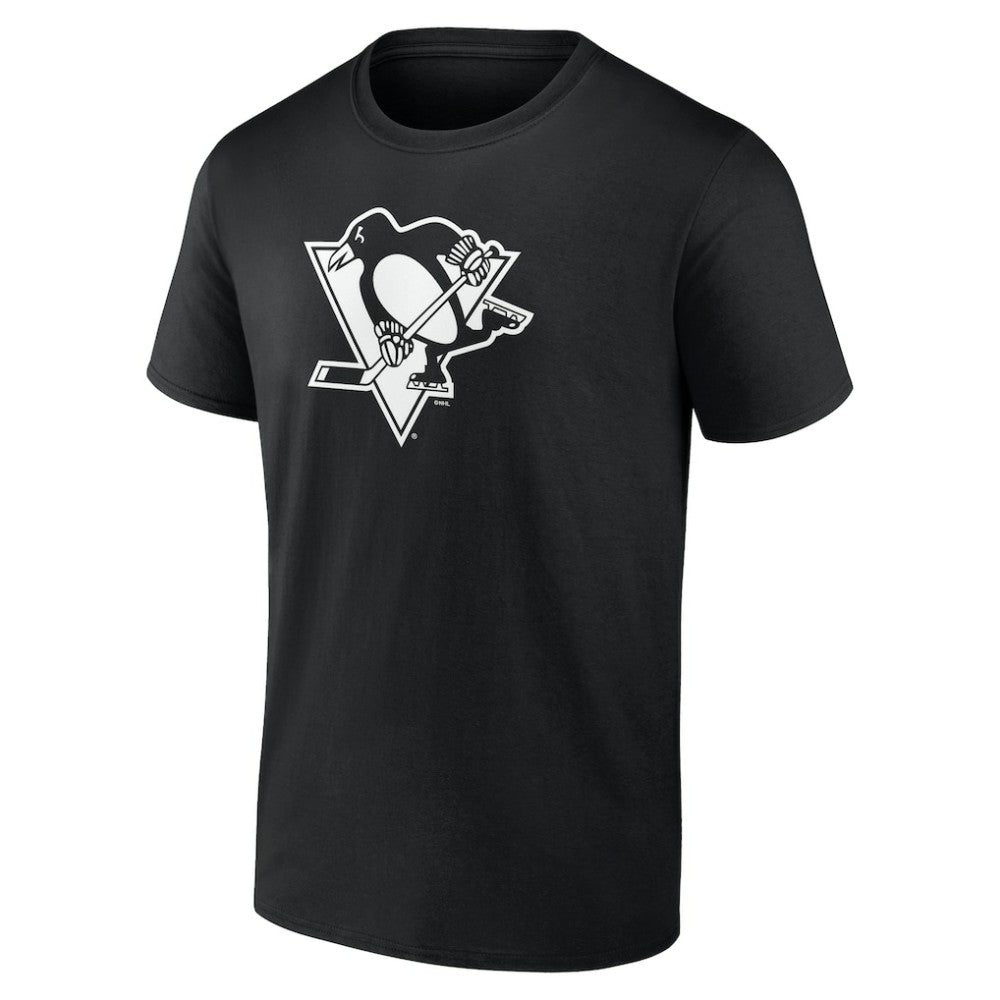 NHL Black Pittsburgh Penguins Personalized Name & Number Monochrome T-Shirt