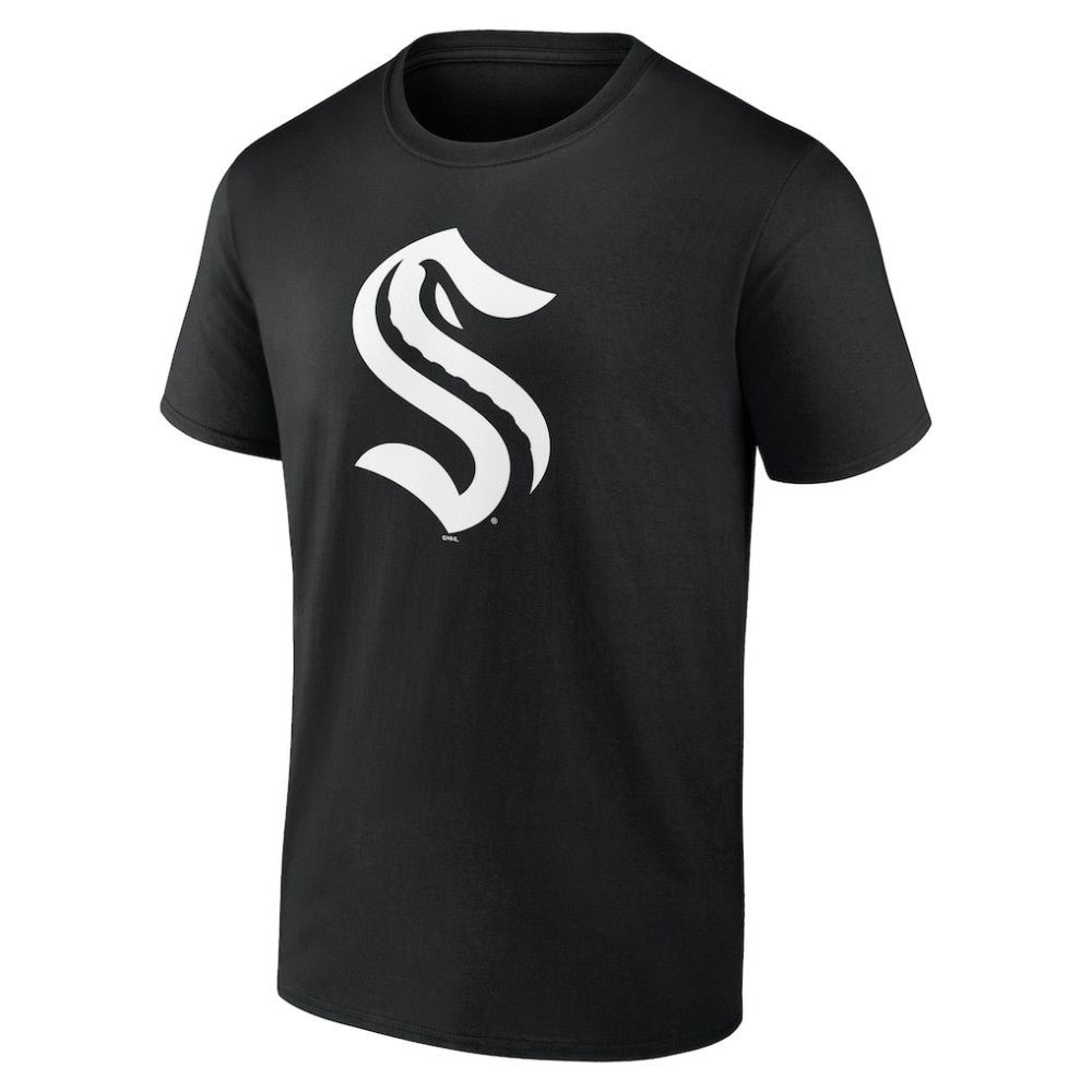 NHL Black Seattle Kraken Personalized Name & Number Monochrome T-Shirt