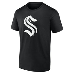 NHL Black Seattle Kraken Personalized Name & Number Monochrome T-Shirt