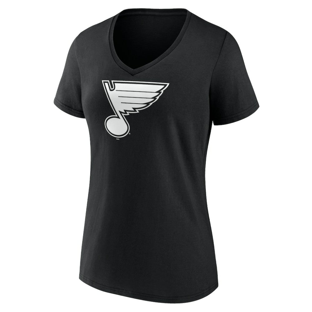 NHL Black St. Louis Blues Women's Personalized Name & Number Monochrome V-Neck T-Shirt