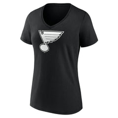 NHL Black St. Louis Blues Women's Personalized Name & Number Monochrome V-Neck T-Shirt