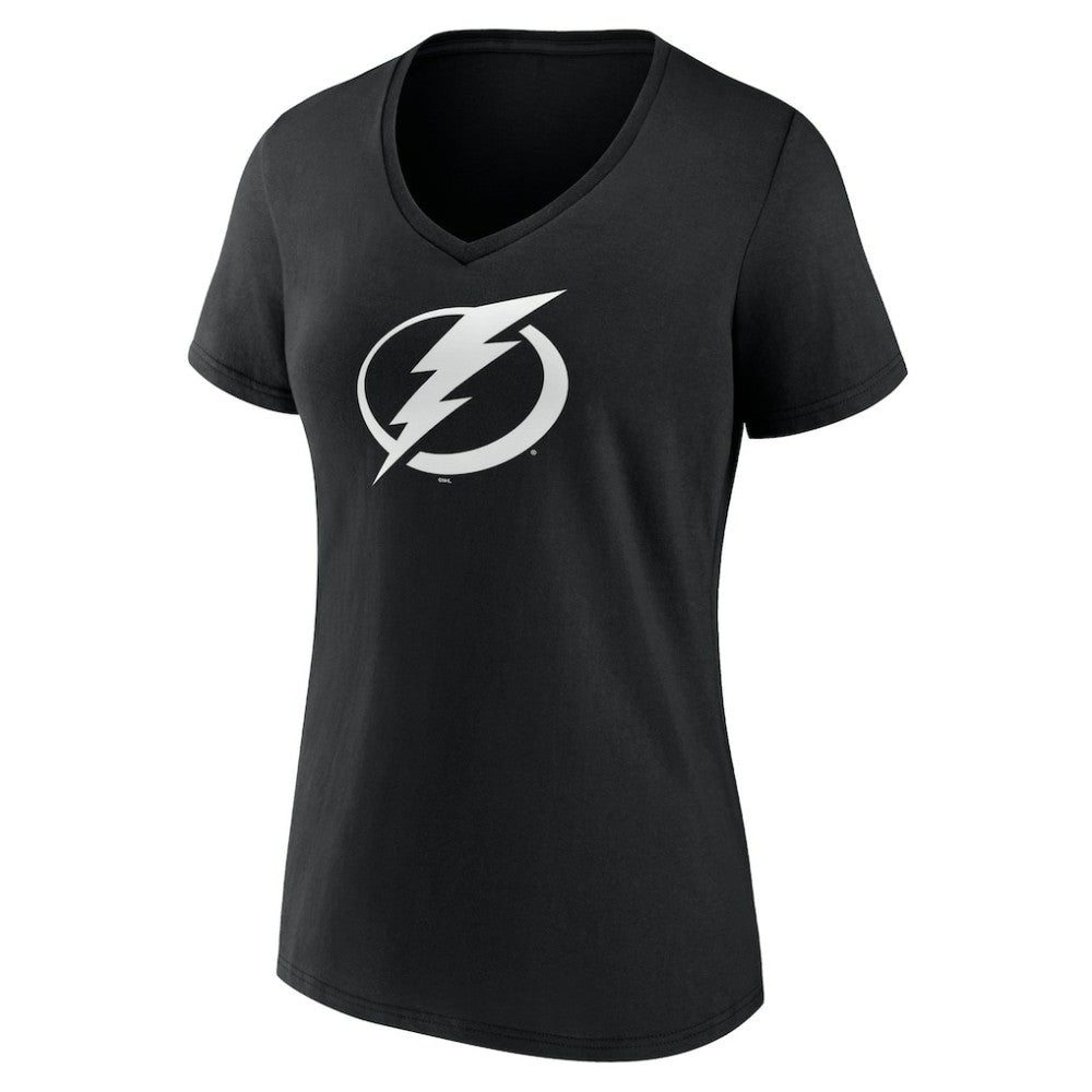 NHL Black Tampa Bay Lightning Women's Personalized Name & Number Monochrome V-Neck T-Shirt