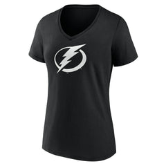 NHL Black Tampa Bay Lightning Women's Personalized Name & Number Monochrome V-Neck T-Shirt