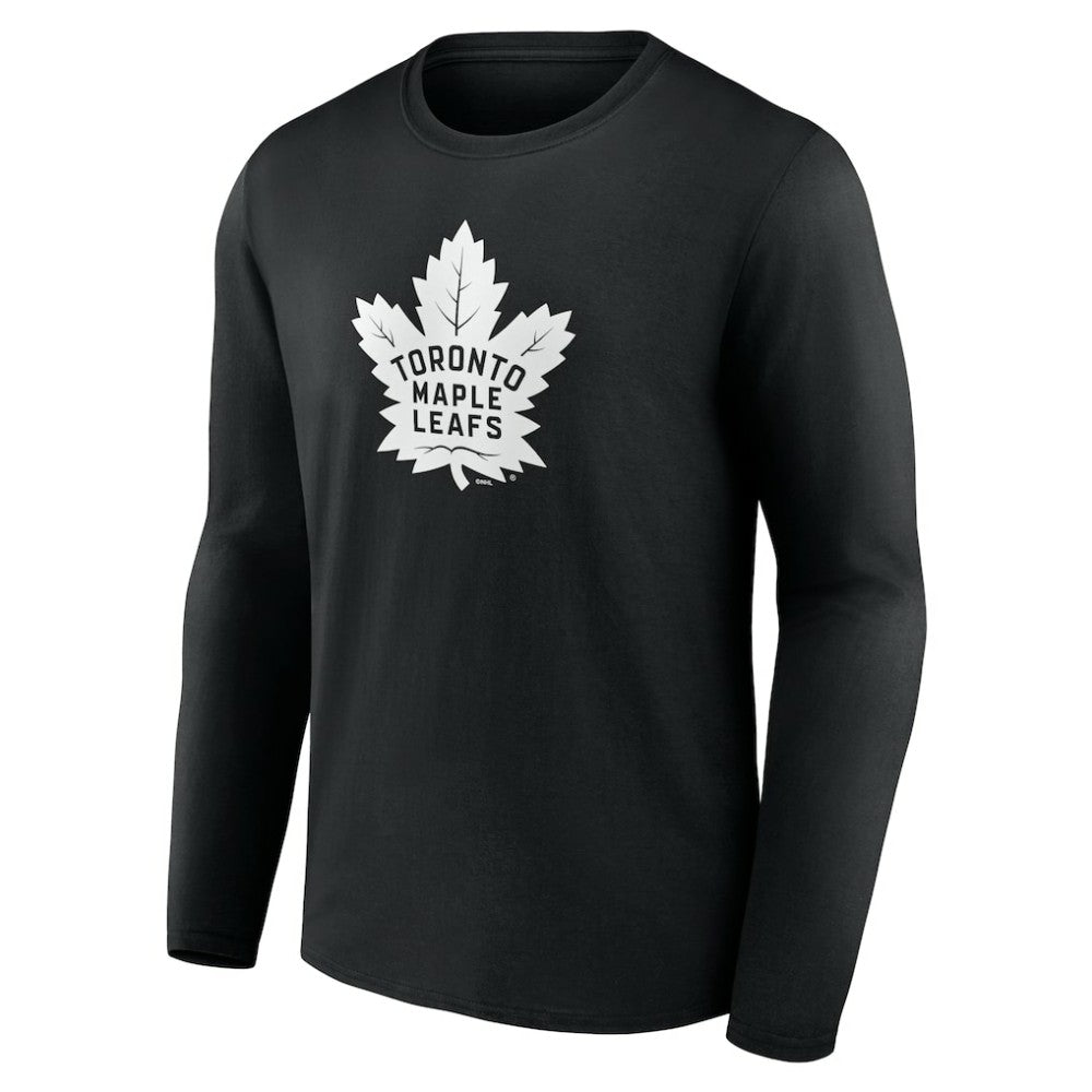 NHL Black Toronto Maple Leafs Personalized Name & Number Monochrome Long Sleeve T-Shirt