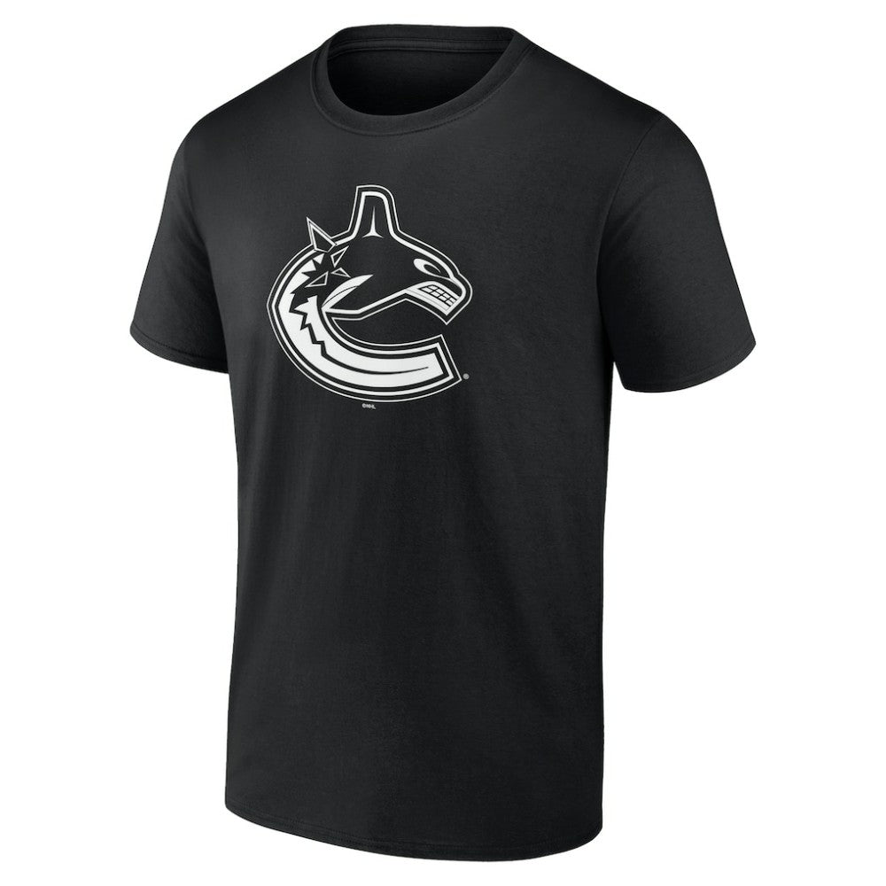 NHL Black Vancouver Canucks Personalized Name & Number Monochrome T-Shirt