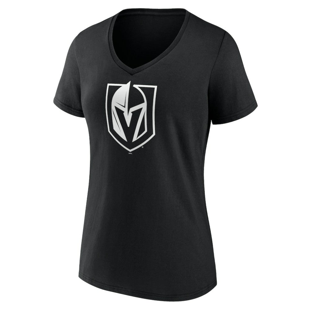 NHL Black Vegas Golden Knights Women's Personalized Name & Number Monochrome V-Neck T-Shirt