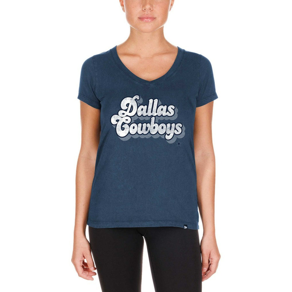 Women's Enzyme Wash Low V-Neck T-Shirt - Dallas Cowboys