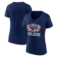 NHL Navy Colorado Avalanche Women's Americana Team V-Neck T-Shirt