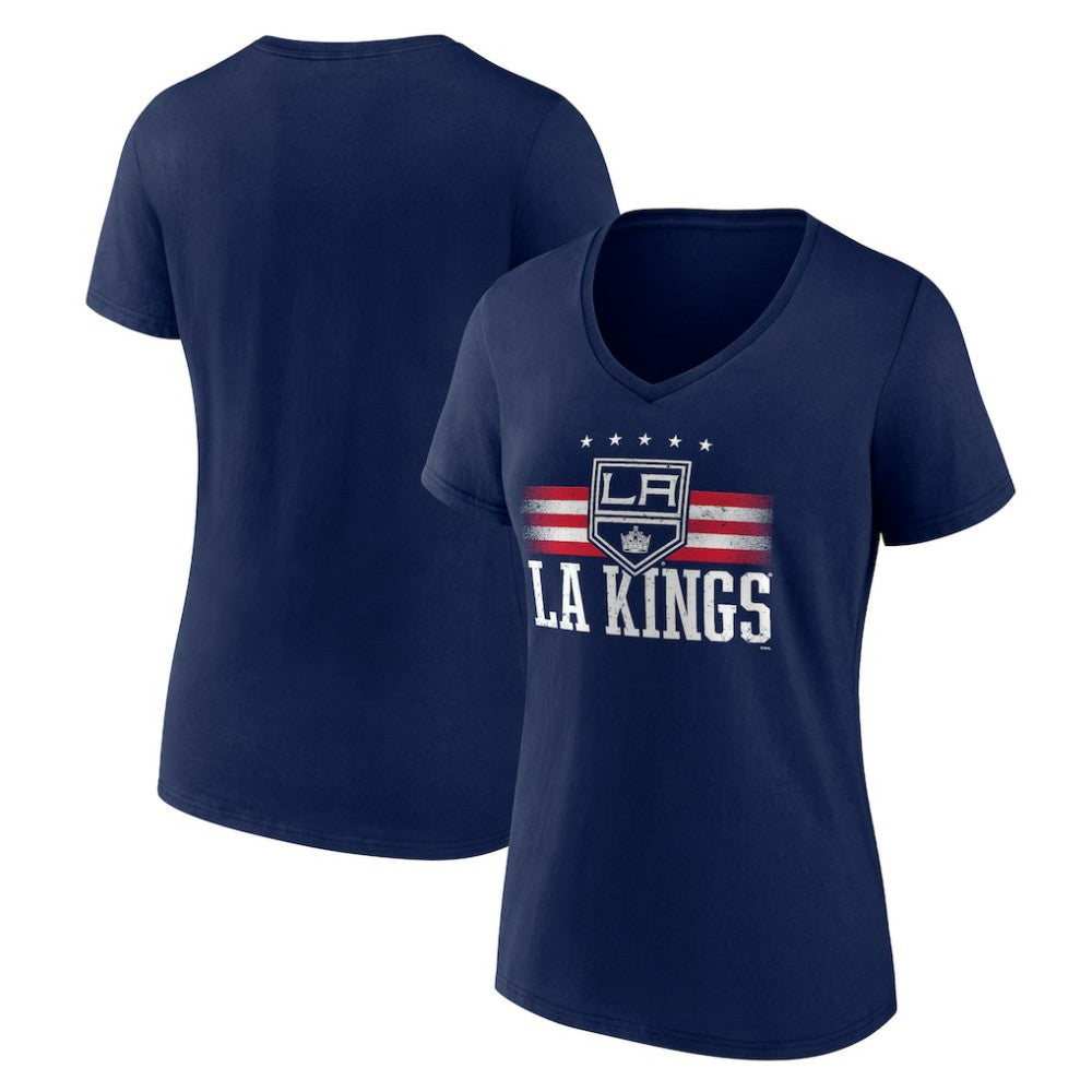 NHL Navy Los Angeles Kings Women's Americana Team V-Neck T-Shirt