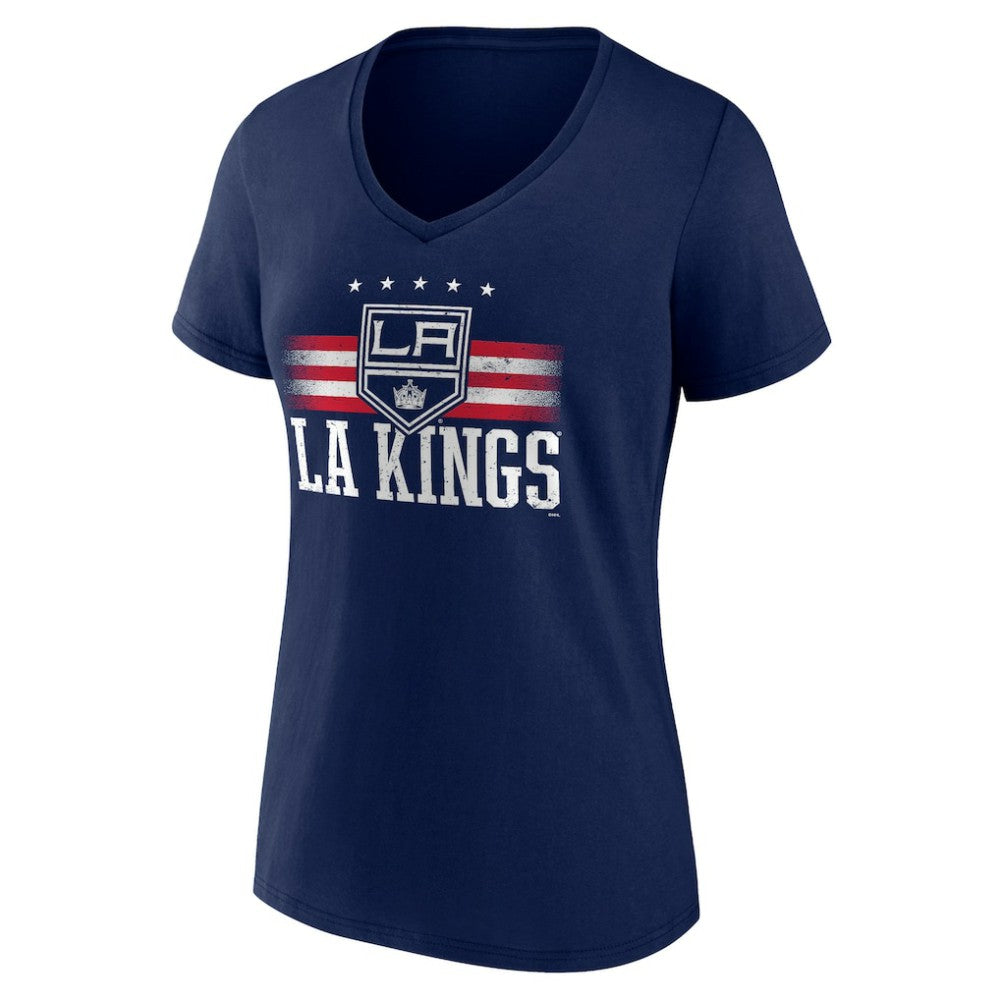 NHL Navy Los Angeles Kings Women's Americana Team V-Neck T-Shirt