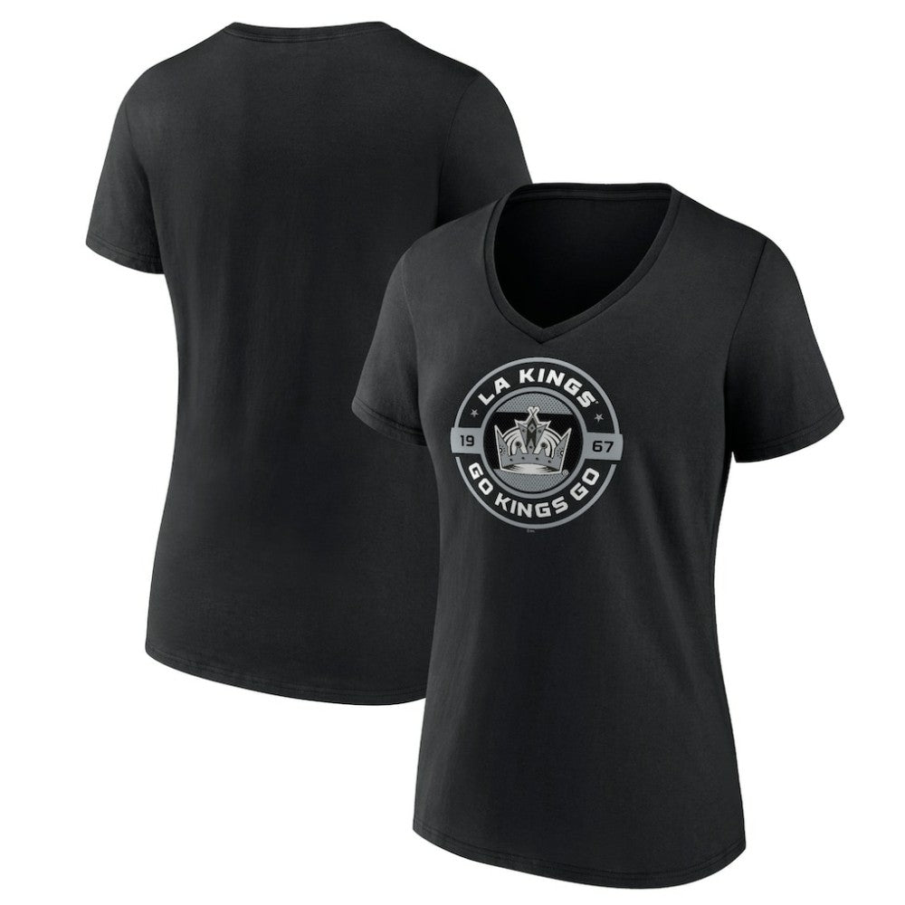 NHL Black Los Angeles Kings Women's Native V-Neck T-Shirt