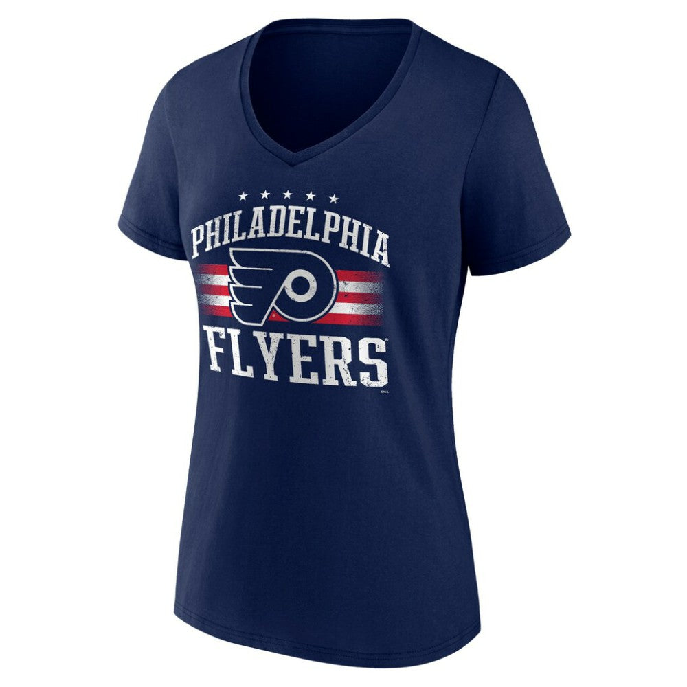 NHL Navy Philadelphia Flyers Women's Americana Team V-Neck T-Shirt
