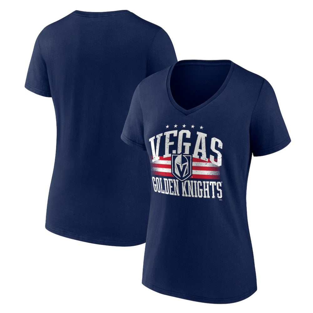 NHL Navy Vegas Golden Knights Women's Americana Team V-Neck T-Shirt