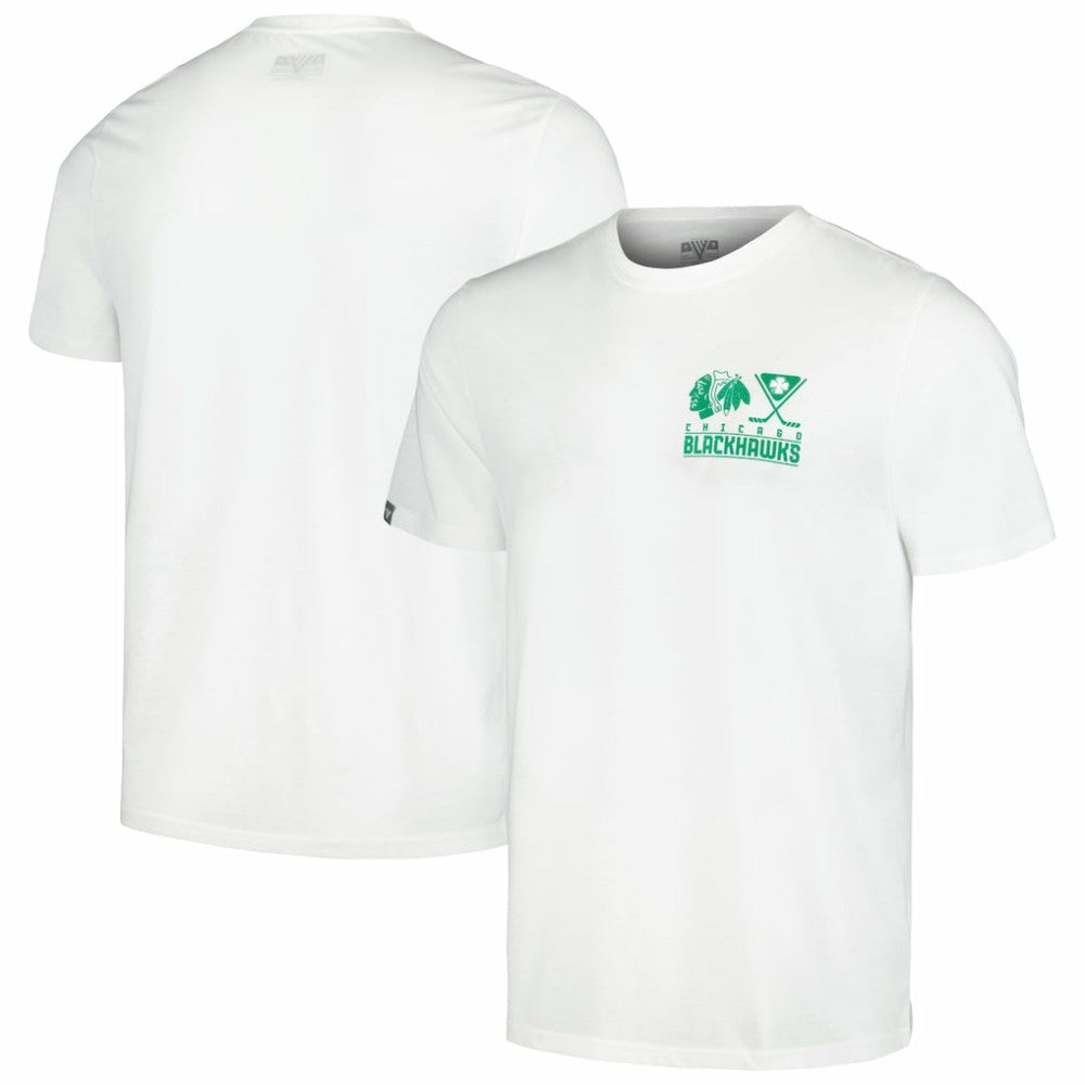 NHL White Chicago Blackhawks Levelwear St. Patrick's Day Richmond T-Shirt