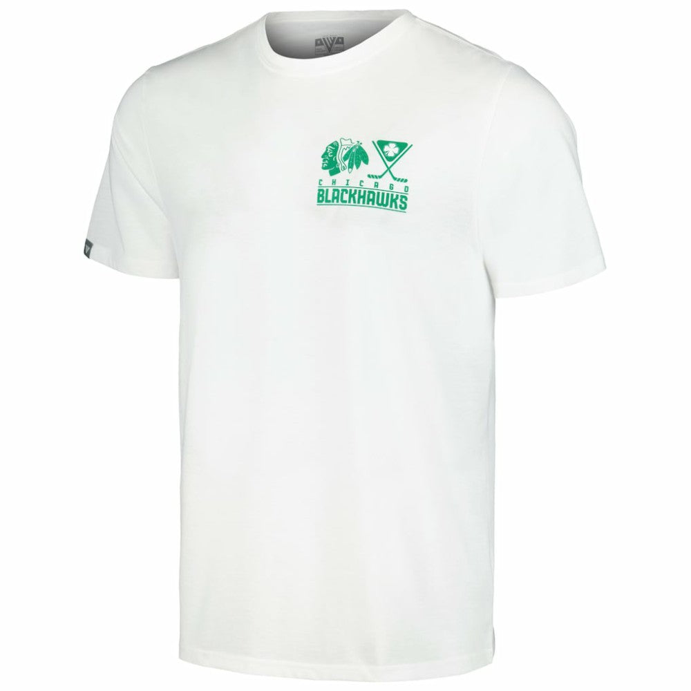 NHL White Chicago Blackhawks Levelwear St. Patrick's Day Richmond T-Shirt