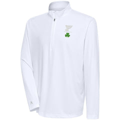 NHL White St. Louis Blues Antigua Shamrock Tribute Quarter-Zip Pullover Top