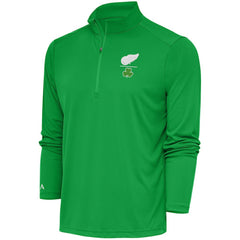 NHL Kelly Green Detroit Red Wings Antigua Shamrock Tribute Quarter-Zip Pullover Top