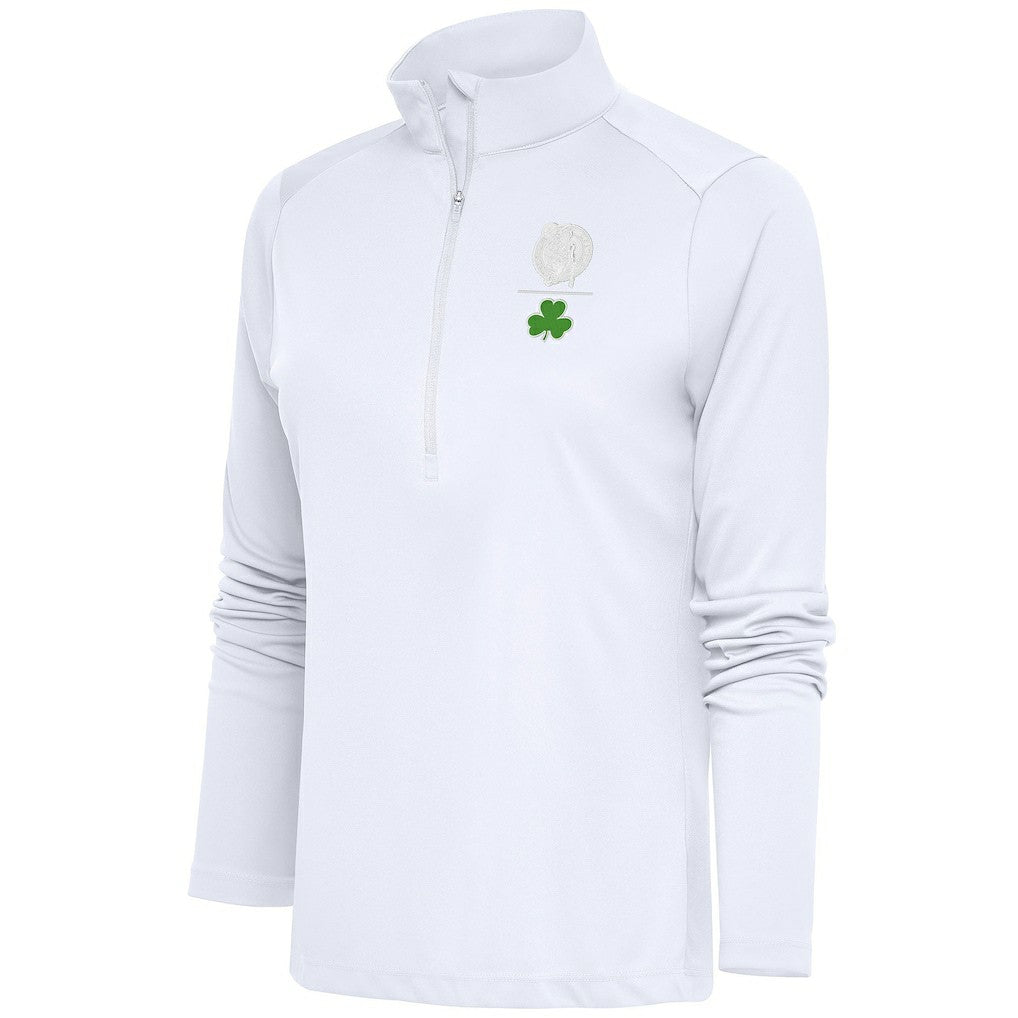 NBA Boston Celtics Antigua Women's Shamrock Tribute Half-Zip Pullover Top