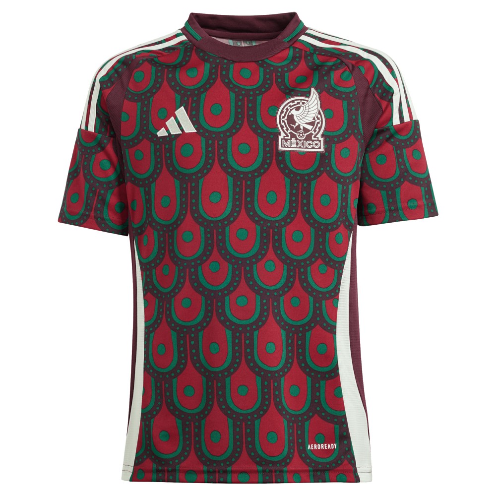 Mexico National Team Youth 2024 Home Replica Jersey - Adidas Burgundy