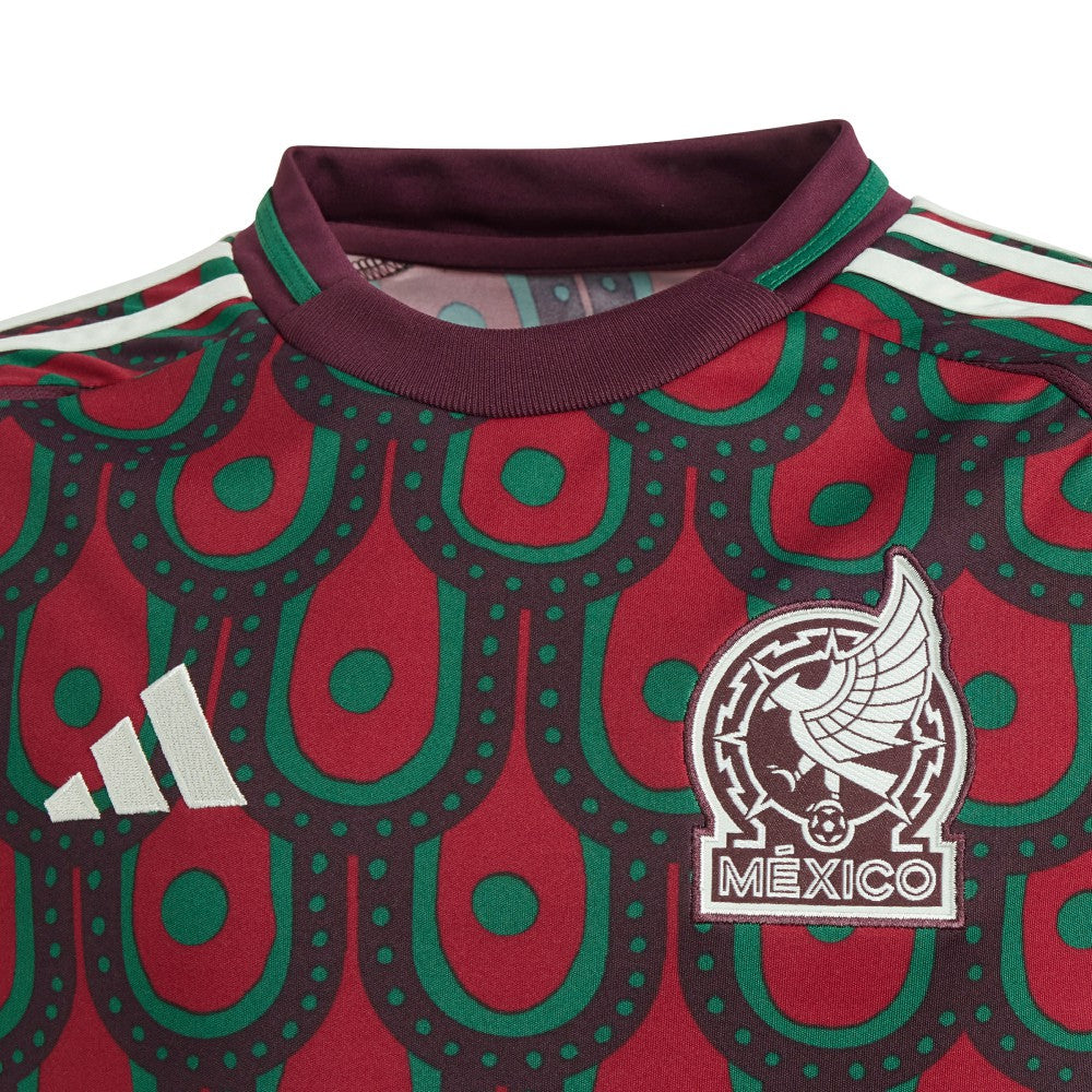 Mexico National Team Youth 2024 Home Replica Jersey - Adidas Burgundy