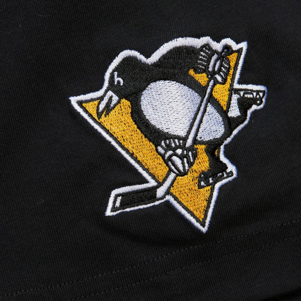 NHL Black Mario Lemieux Pittsburgh Penguins Mitchell & Ness Premium Nickname Vintage Logo T-Shirt