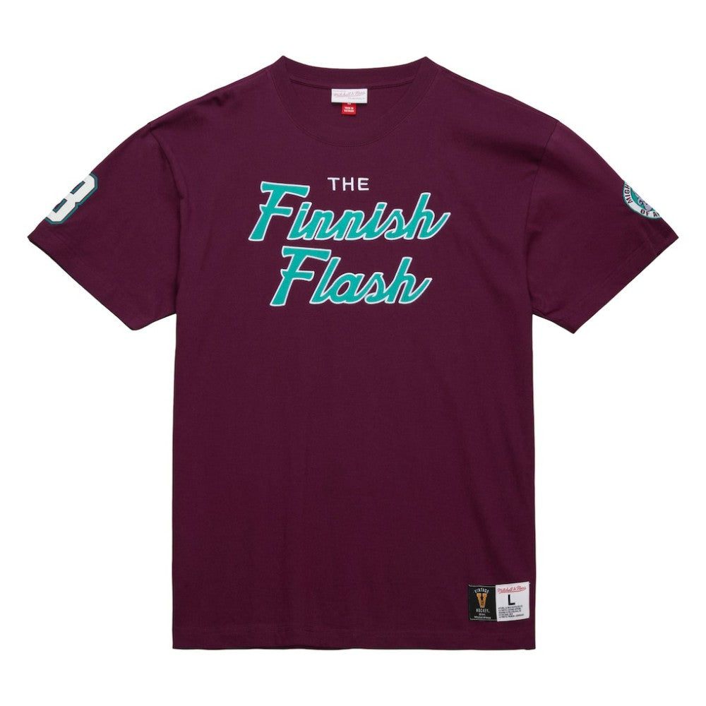 NHL Purple Teemu Selanne Anaheim Ducks Mitchell & Ness Premium Nickname Vintage Logo T-Shirt