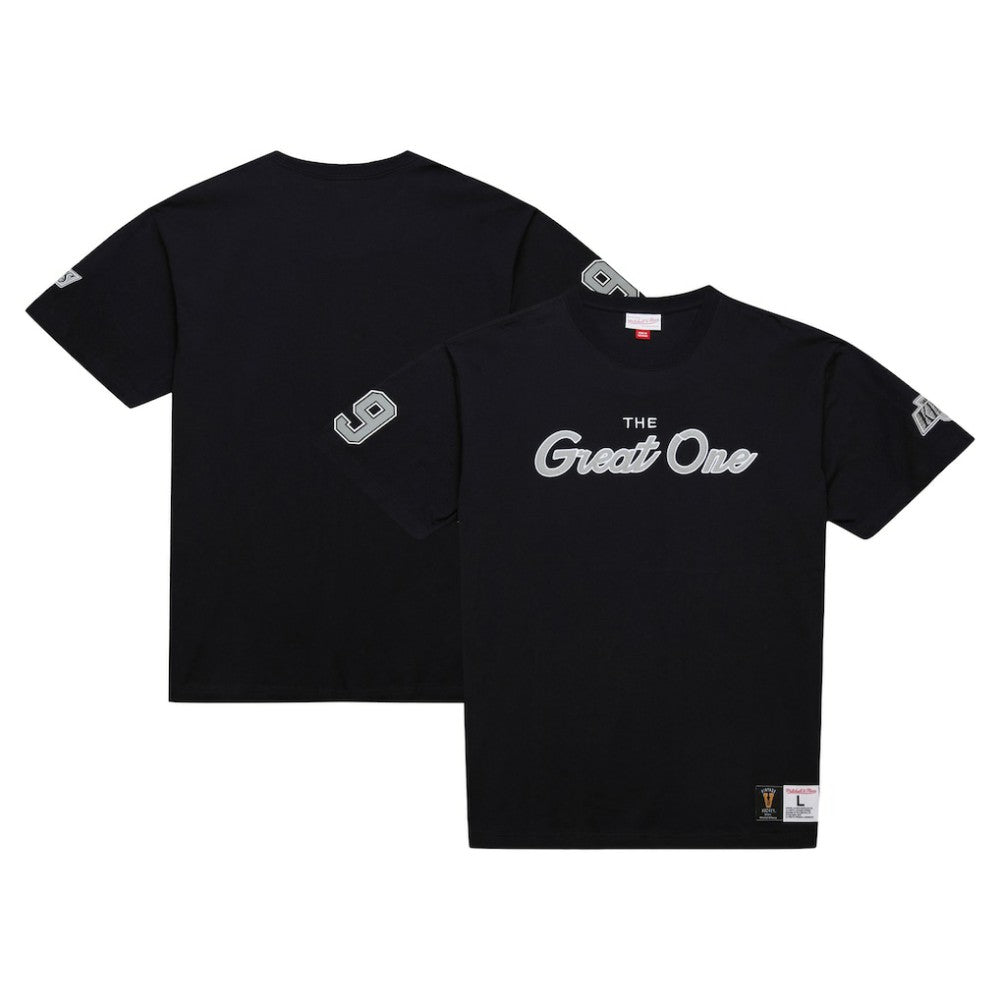 NHL Black Wayne Gretzky Los Angeles Kings Mitchell & Ness Premium Nickname Vintage Logo T-Shirt