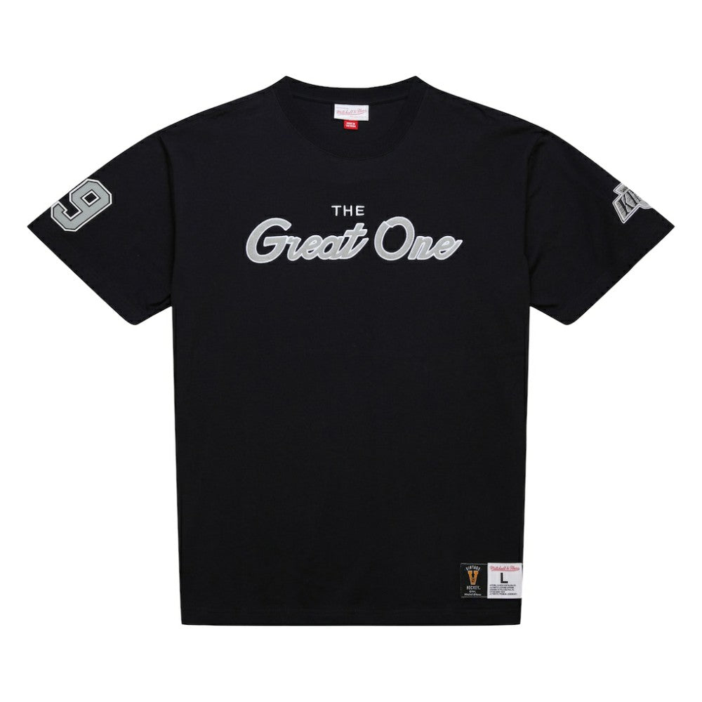 NHL Black Wayne Gretzky Los Angeles Kings Mitchell & Ness Premium Nickname Vintage Logo T-Shirt