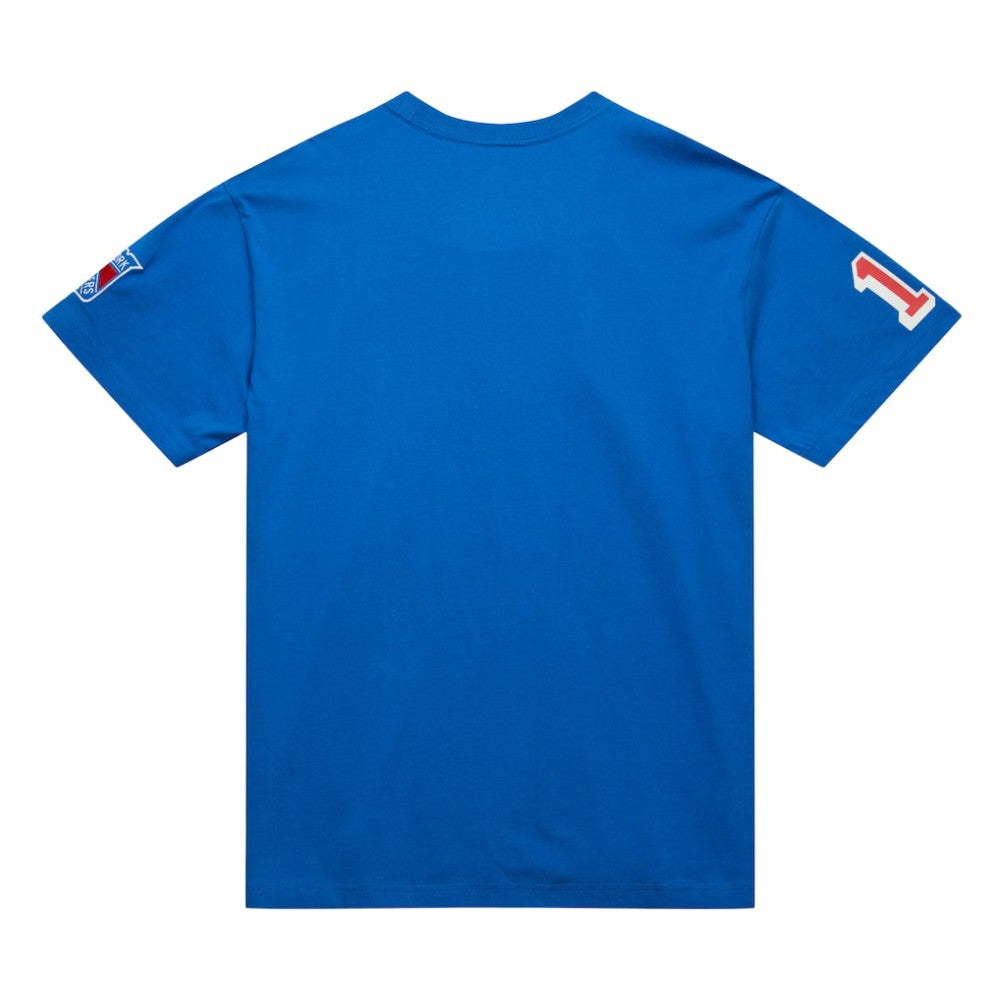 NHL Blue Mark Messier New York Rangers Mitchell & Ness Premium Nickname Vintage Logo T-Shirt