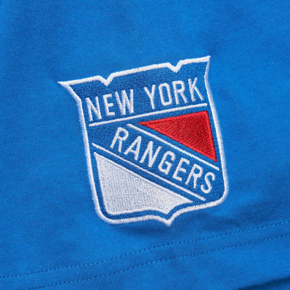 NHL Blue Mark Messier New York Rangers Mitchell & Ness Premium Nickname Vintage Logo T-Shirt