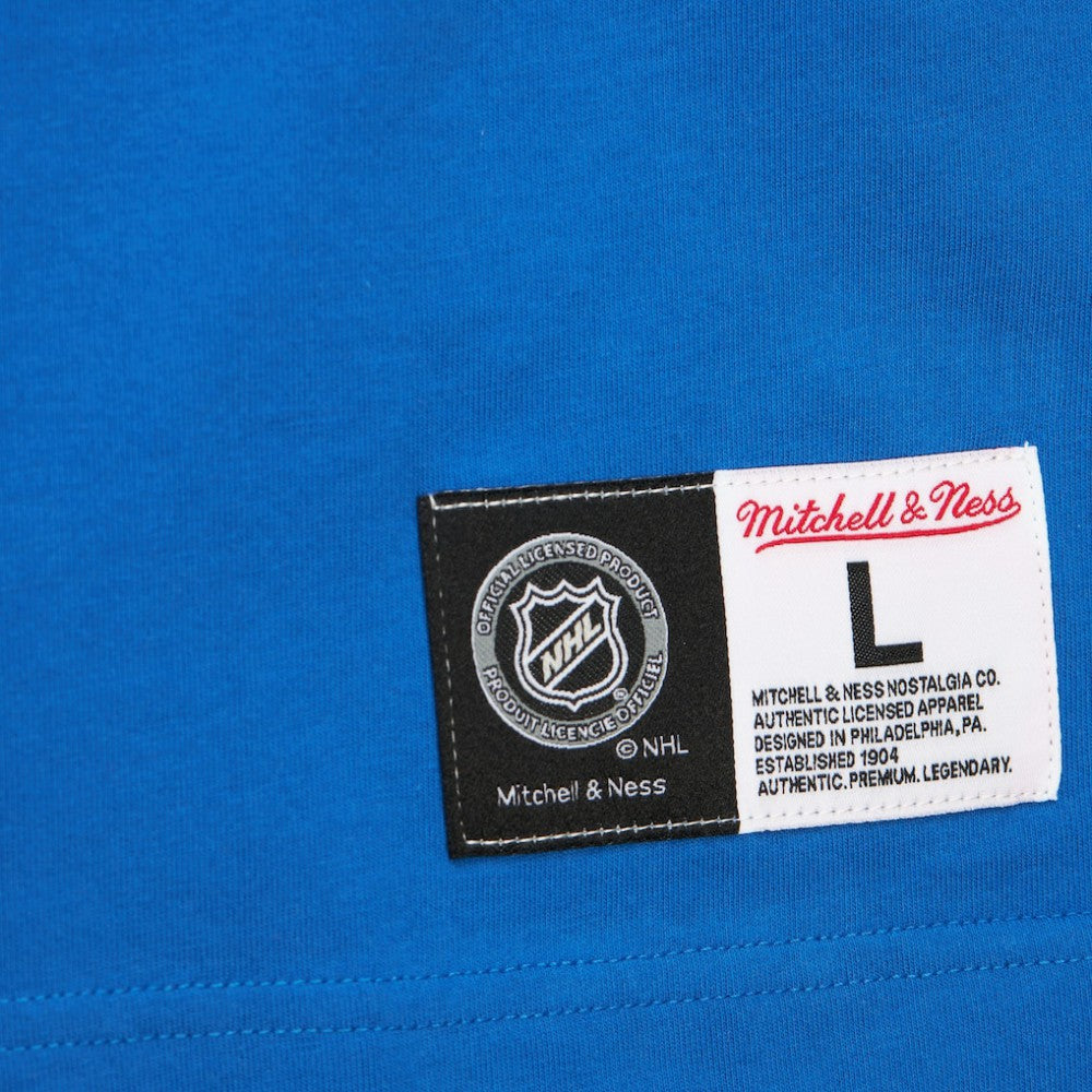 NHL Blue Mark Messier New York Rangers Mitchell & Ness Premium Nickname Vintage Logo T-Shirt