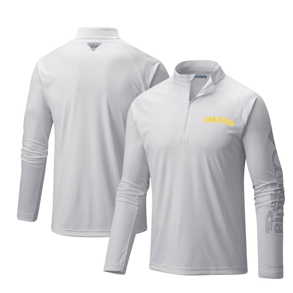 MLB San Diego Padres Columbia Terminal Tackle Omni-Shade Raglan Quarter-Zip Pullover Top