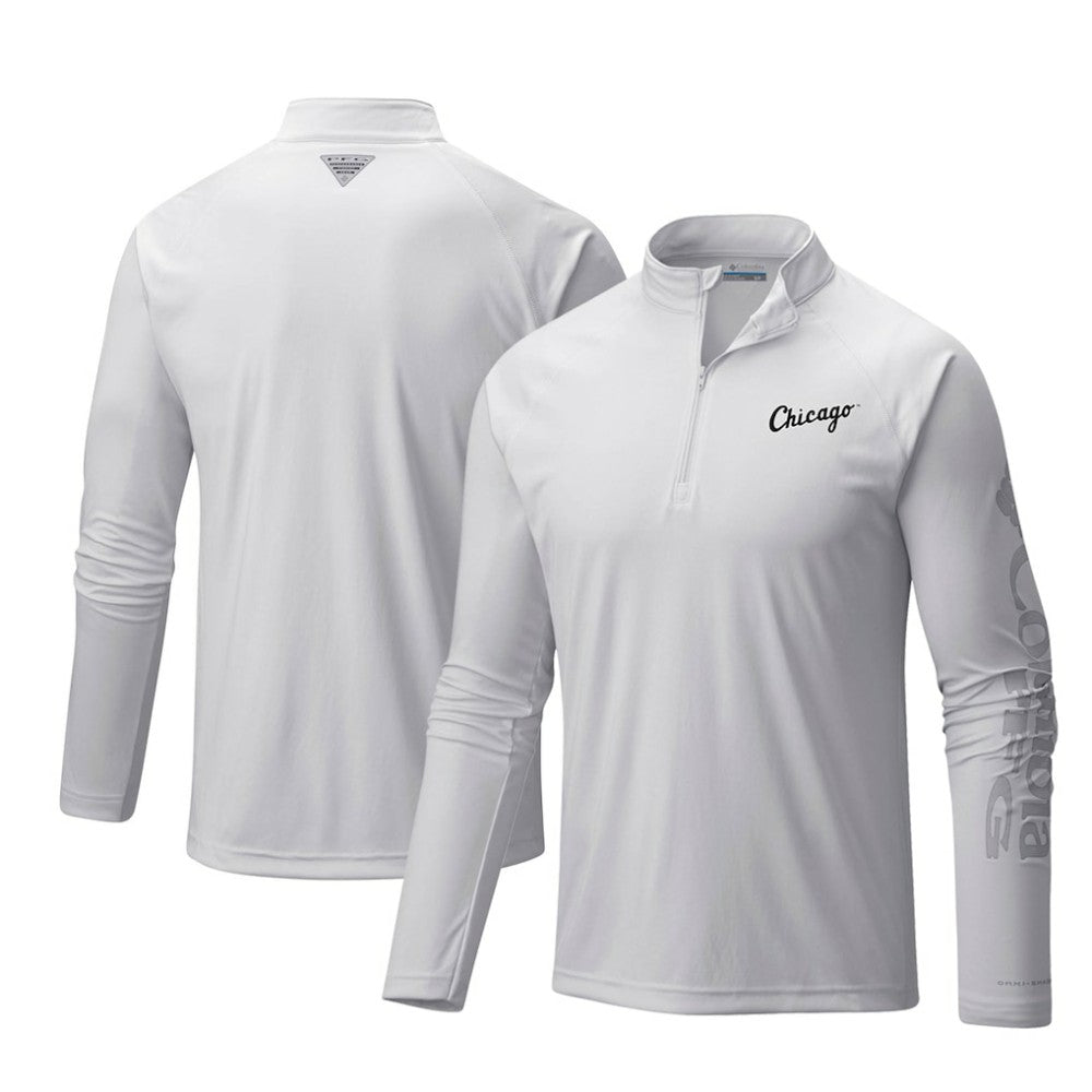 MLB Chicago White Sox Columbia Terminal Tackle Omni-Shade Raglan Quarter-Zip Pullover Top