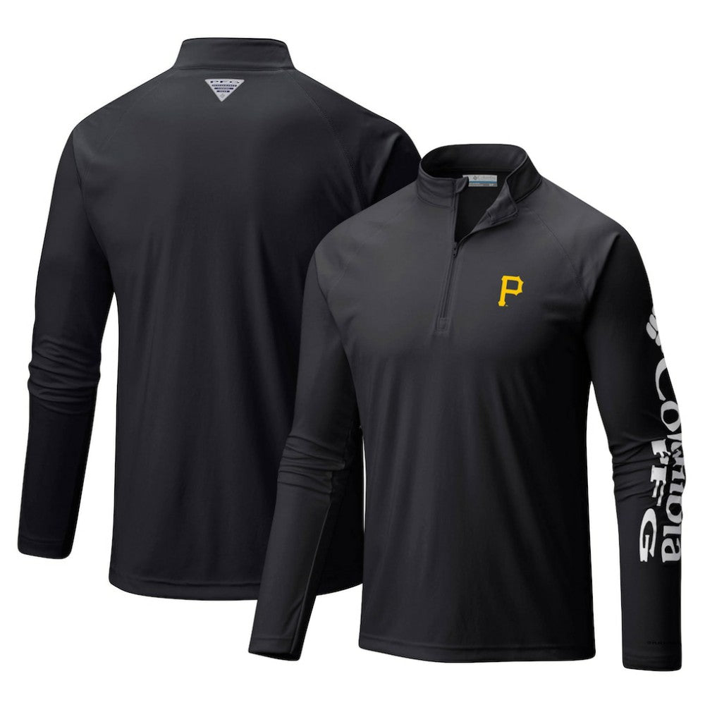 MLB Pittsburgh Pirates Columbia Terminal Tackle Omni-Shade Raglan Quarter-Zip Pullover Top
