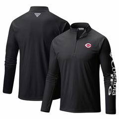 MLB Cincinnati Reds Columbia Terminal Tackle Omni-Shade Raglan Quarter-Zip Pullover Top