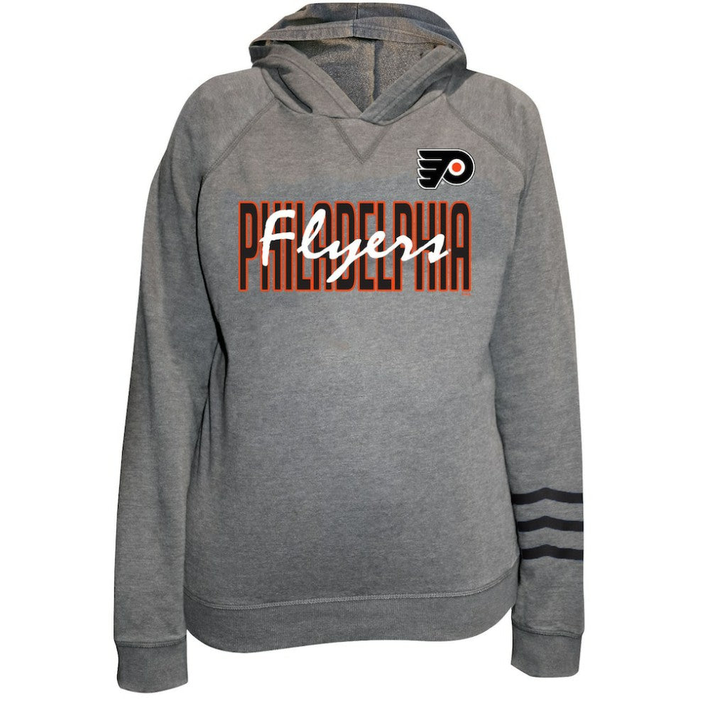 NHL Heather Gray Philadelphia Flyers Fanatics Women's Plus Size Lightweight Fleece Raglan Pullover Hoodie