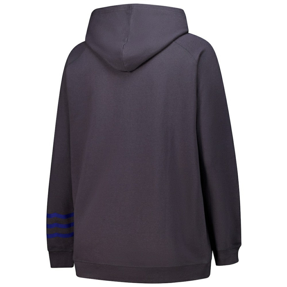 NHL Charcoal Toronto Maple Leafs Fanatics Women's Plus Size Lightweight Fleece Raglan Pullover Hoodie