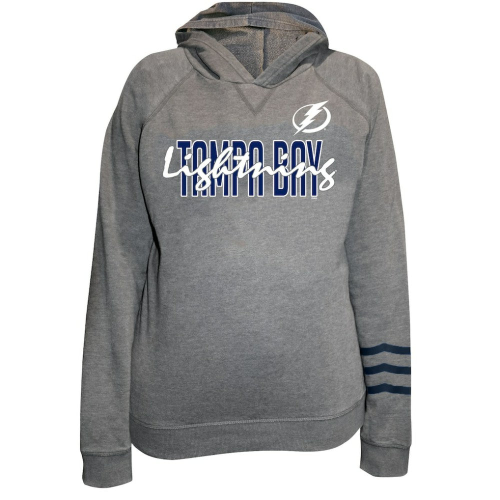 NHL Heather Gray Tampa Bay Lightning Fanatics Women's Plus Size Lightweight Fleece Raglan Pullover Hoodie