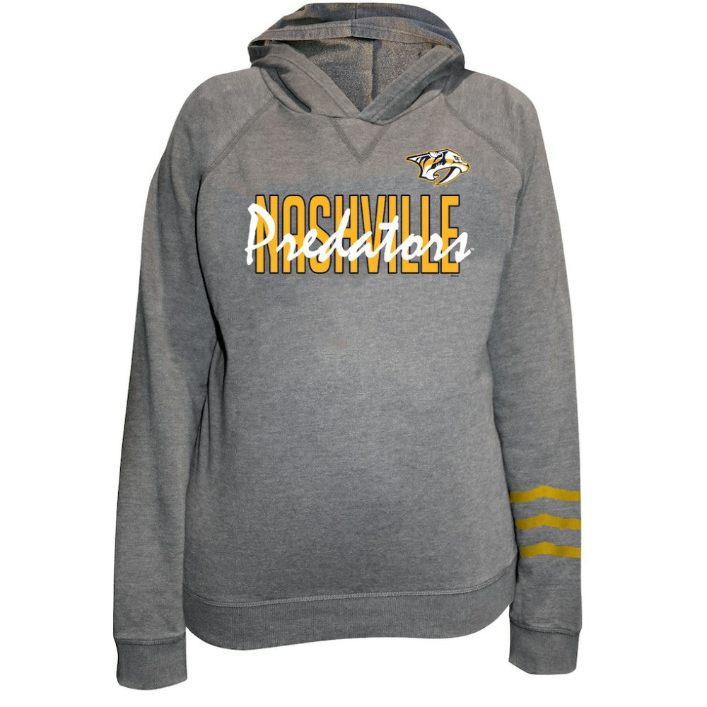 NHL Heather Gray Nashville Predators Fanatics Women's Plus Size Lightweight Fleece Raglan Pullover Hoodie